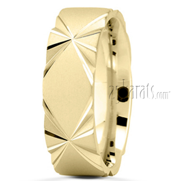 Symmetrical Triangle Cut Wedding Band - view 2