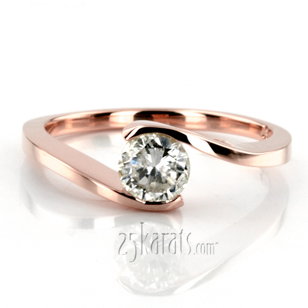 Round Cut Tension Set Solitaire Engagement Ring  - view 5