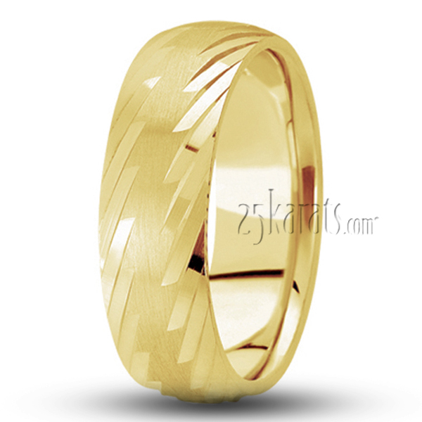 Grooved Designer Wedding Ring - view 2