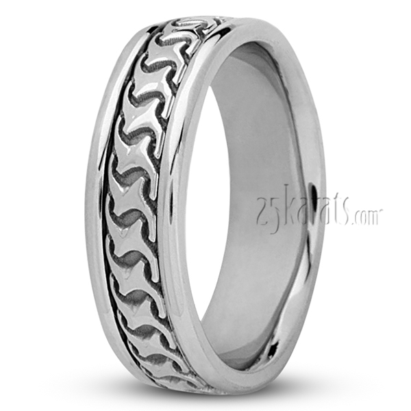 Modern Handcrafted Wedding Ring - view 2