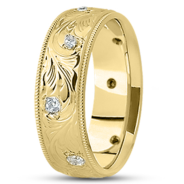 Fashionable Diamond Wedding Band - view 2