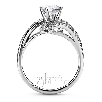 Micro Pave Set Split Shank ByPass Diamond Engagement Ring (1/3 ct. t.w.) - view 4 of 4