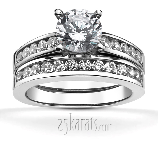 Classic Round Cut Channel Set Diamond Bridal Ring (0.30ct. tw. ) - view 2