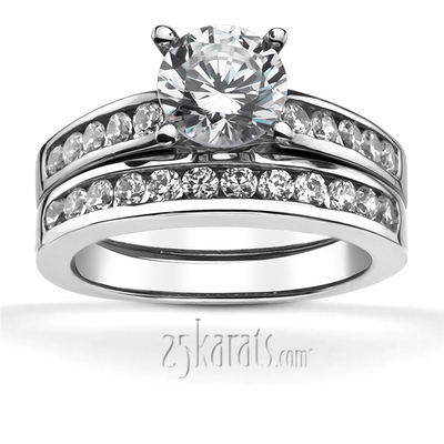 Classic Round Cut Channel Set Diamond Bridal Ring (0.30ct. tw. ) - view 2 of 27