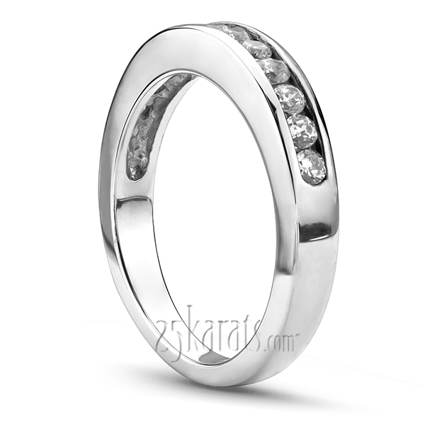 Classic  Round Cut Channel Set Diamond Wedding Band (0.36ct. tw.) - view 1