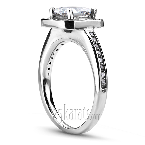 Channel Set Halo Diamond Bridal Ring (0.28 t.c.w.) - view 1