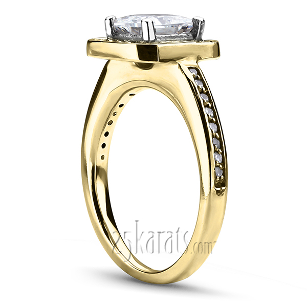 Channel Set Halo Diamond Bridal Ring (0.28 t.c.w.) - view 2