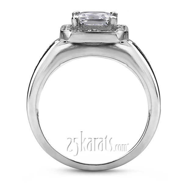 Channel Set Halo Diamond Bridal Ring (0.28 t.c.w.) - view 3