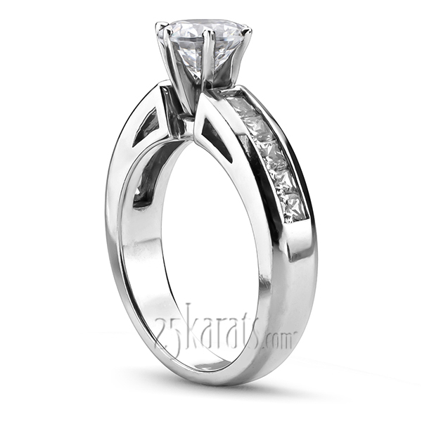 Princess Cut Channel Set Diamond Engagement Ring (1/2 ct. t.w.) - view 2