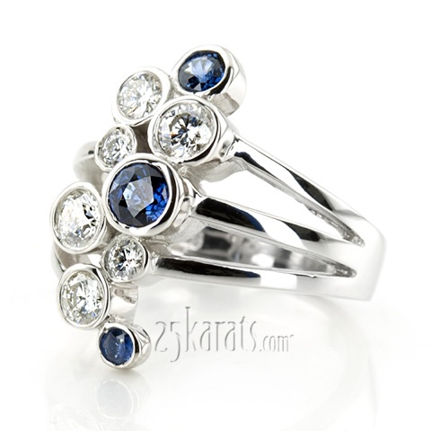 Fancy Diamond And Sapphire Ring (1.25 ct.tw.) - view 2