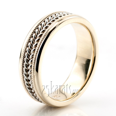 Double-braided Milgrain Hand Woven Wedding Ring  - view 2 of 4