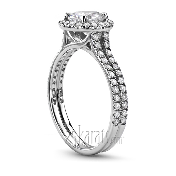 Micro Pave Set Halo Diamond Engagement Ring (3/4 ct. t.w) - view 1