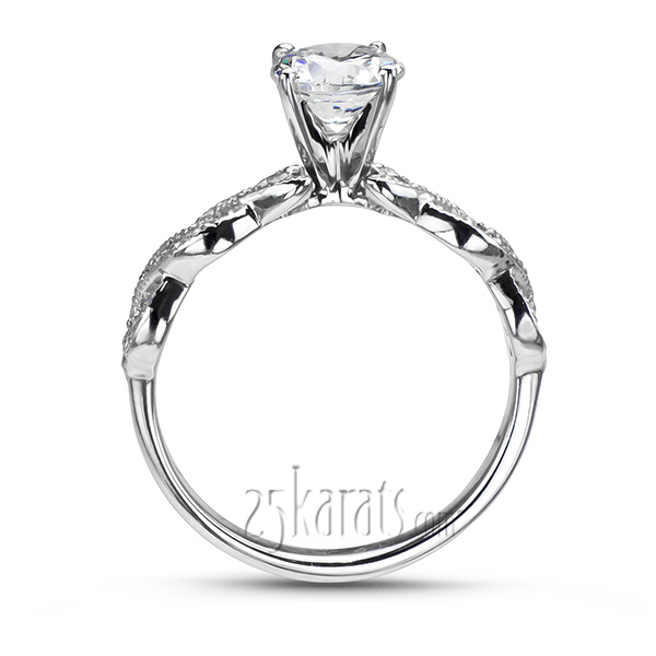 Infinity Shank Shared Prong Diamond Engagement ring (0.34ct. tw.) - view 3