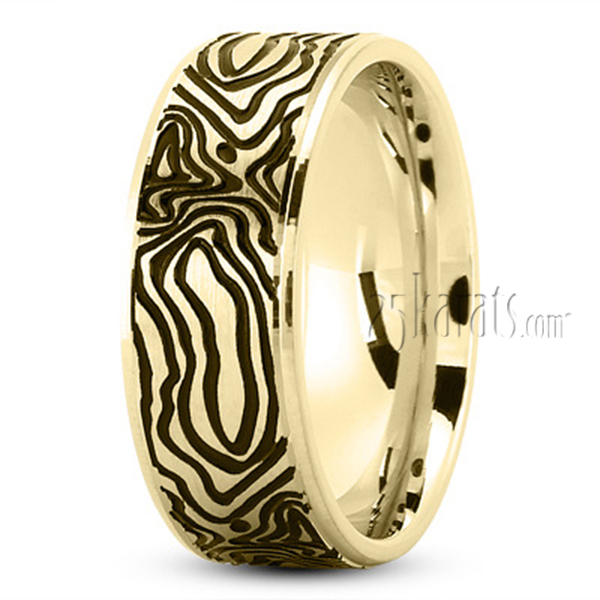 Striped Design Fancy Wedding Band - view 2