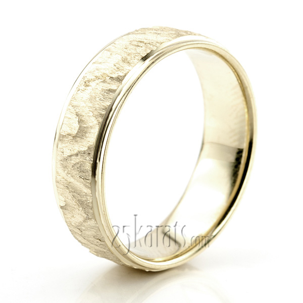 Classic Basic Carved Wedding Band  - view 2