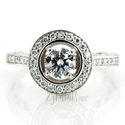 Halo Style Filigree Diamond Engagement Ring (0.31 ct.tw.) - view 7 of 8