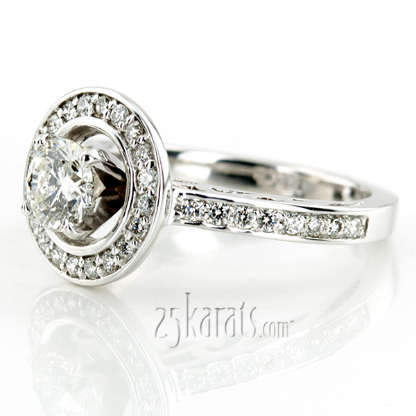 Halo Style Filigree Diamond Engagement Ring (0.31 ct.tw.) - view 8