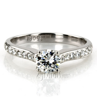 Low Cathedral Pave Engagement Ring(1/4 ct. t.w.) - view 4 of 5