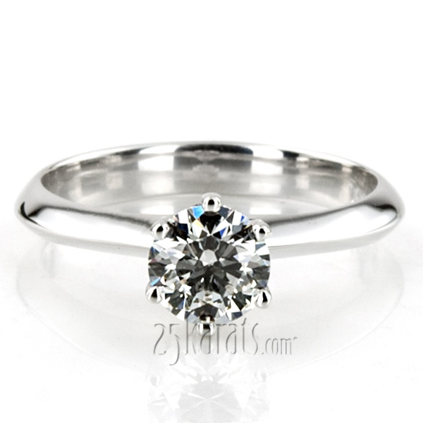 Designer Knife Edge Solitaire Engagement Ring  - view 5