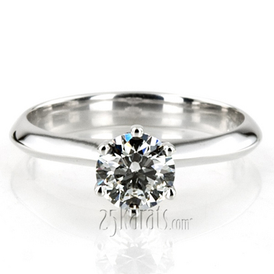 Designer Knife Edge Solitaire Engagement Ring  - view 5 of 7