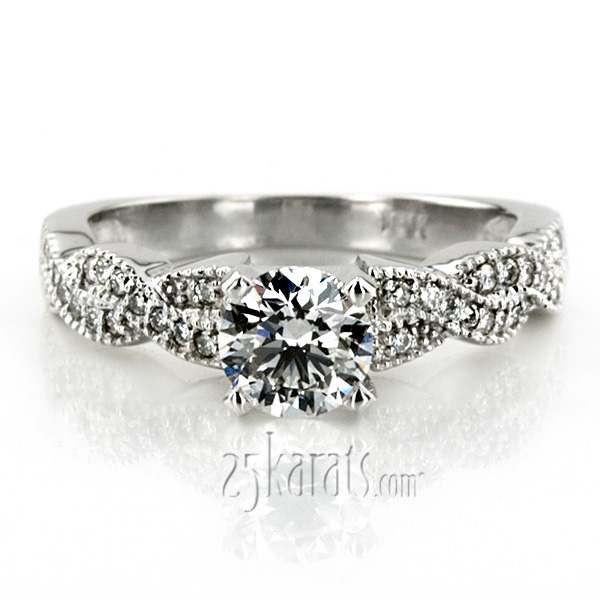 Pave Set Diamond Bridal Ring (0.24 ct.tw.) - view 5