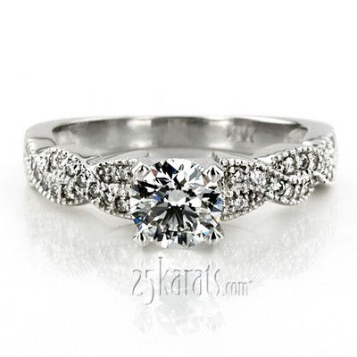 Pave Set Diamond Bridal Ring (0.24 ct.tw.) - view 5 of 30