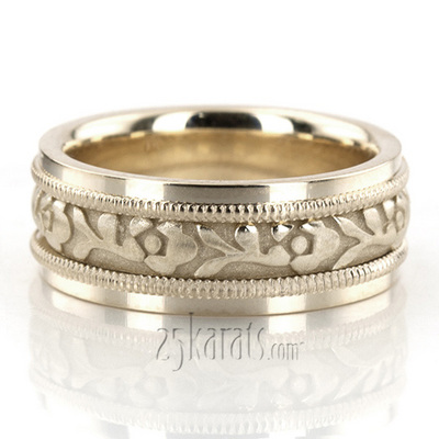 Beaded Antique Handcrafted Wedding Band  - view 4 of 7