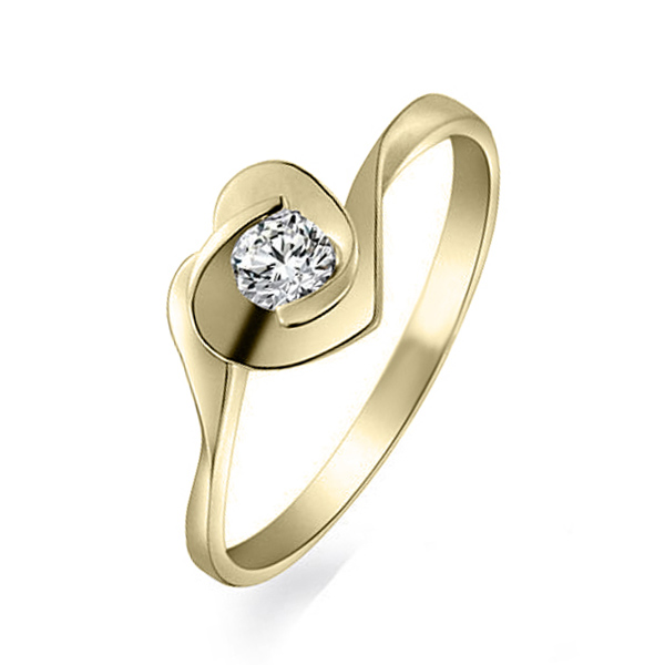 Floral Heart Design Promise Ring (0.25ct. tw.) - view 2