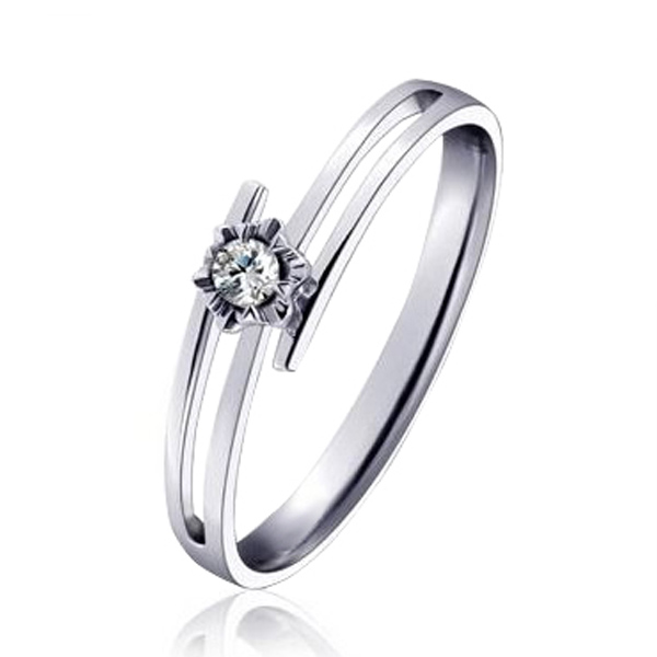 Fancy Solitaire Promise Ring (0.04ct. tw) - view 2