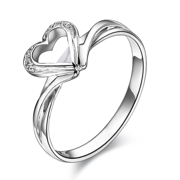 Fancy Heart Shaped Diamond Promise Ring (0.06ct. tw.) - view 2