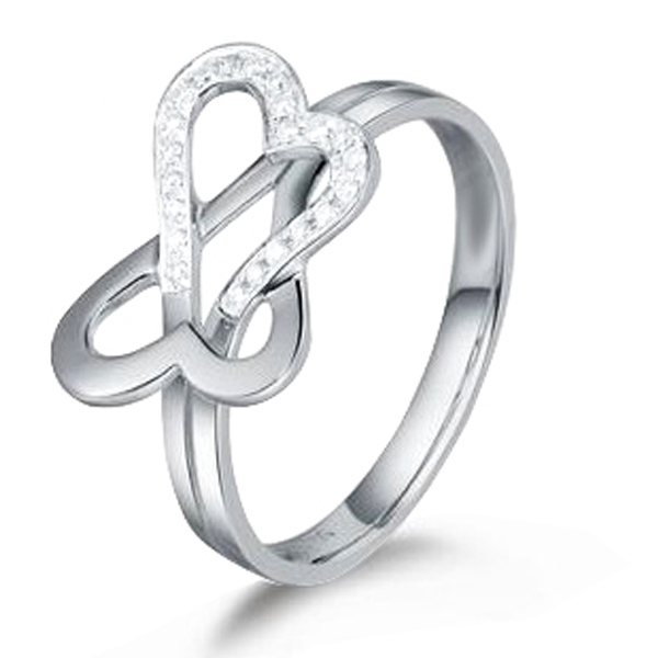 Knotted Heart Design Diamond Promise Ring (0.11ct. tw.)  - view 2