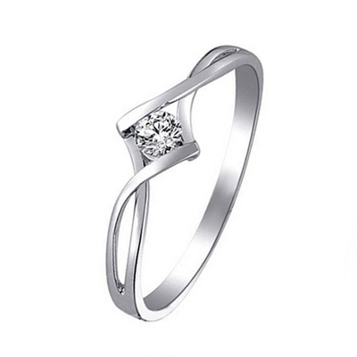 Tension Set Elegant Solitaire Promise Ring (0.15ct. tw.) - view 2 of 2