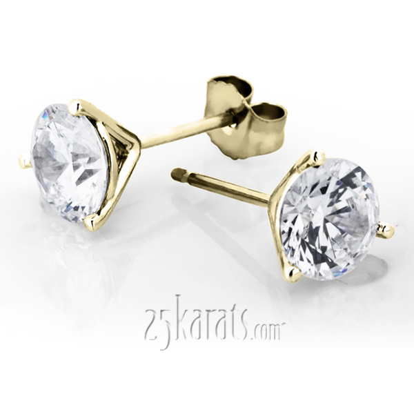 Martini Setting I-SI3 Perfect Pair of Diamond Stud Earrings (0.25 ct. tw.) - view 2