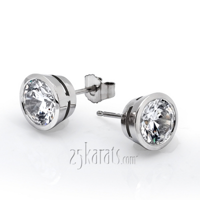 Bezel Setting H-SI2 Perfect Pair of Diamond Stud Earrings (0.50 ct. tw.) - view 1 of 2