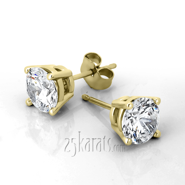 Four Prong Basket Setting I-SI3 Diamond Stud Earrings  (0.25 ct. tw.) - view 2