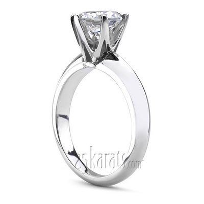 Classic Knife Edge Designer Center Head Solitaire Diamond Engagement Ring - view 2 of 4