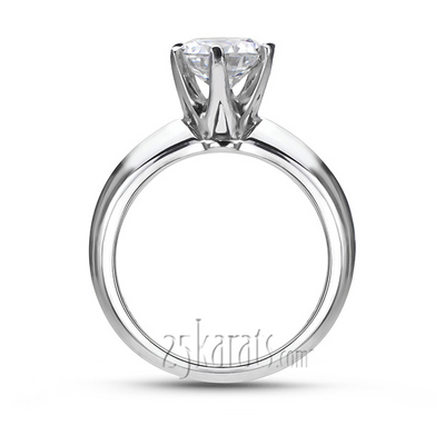 Classic Knife Edge Designer Center Head Solitaire Diamond Engagement Ring - view 4 of 4