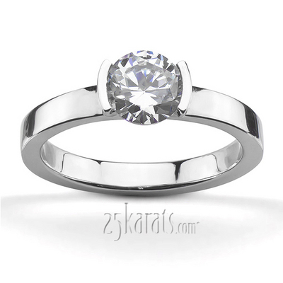 Tension Set Solitaire Engagement ring