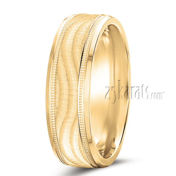 Carved Design Wedding Ring - view 2