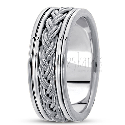 Double-Braided Handmade Wedding Band  - view 2