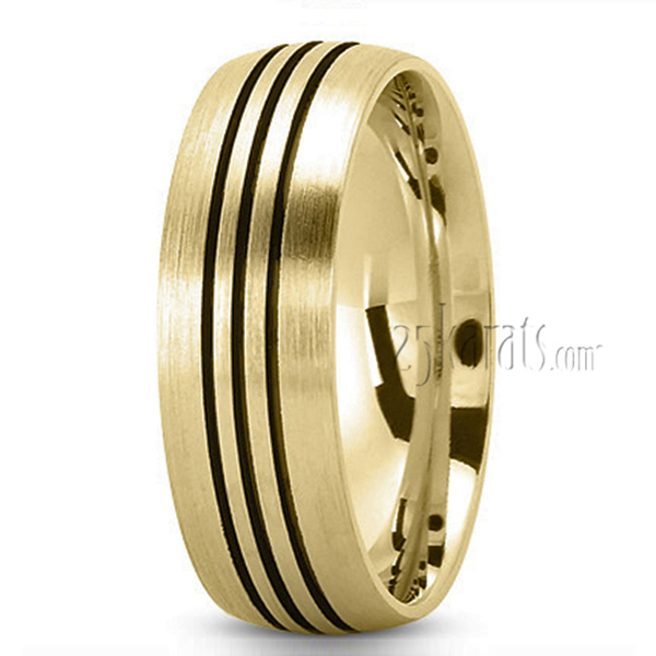 Basic Grooved Wedding Ring - view 3