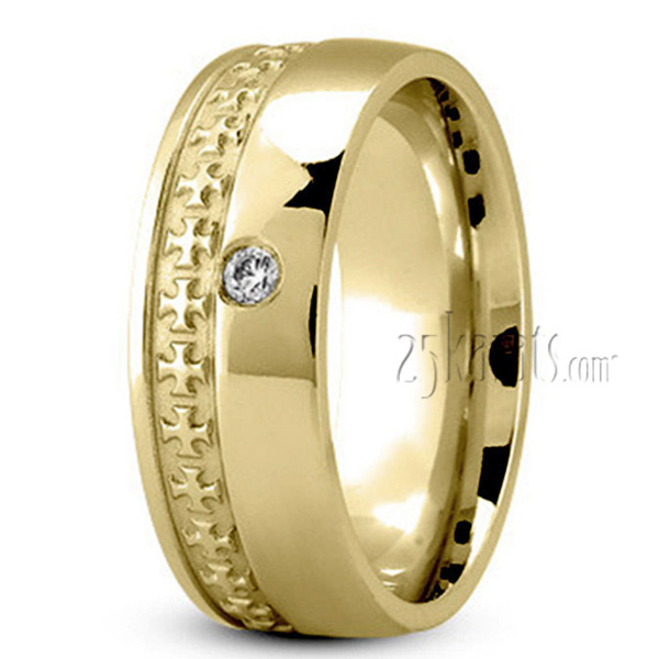 Christian Diamond Wedding Band - view 2