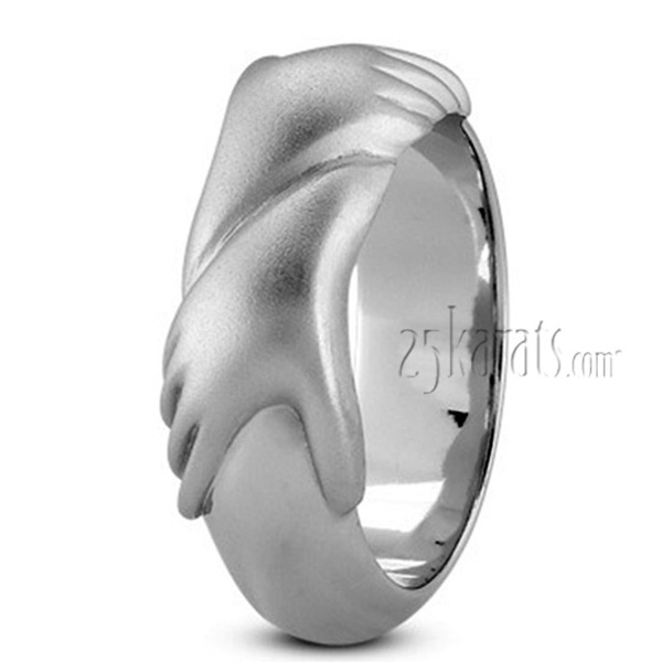 Elegant Hands Wedding Band  - view 2