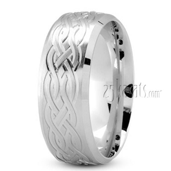 Interwoven Design Celtic Wedding Ring - view 2