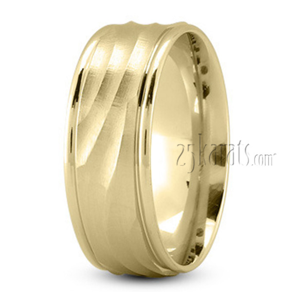 Milled Design Ridged Wedding Band - view 3