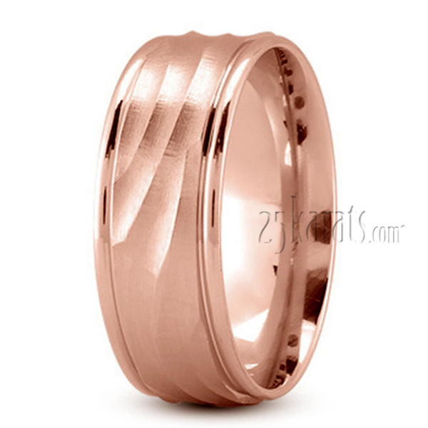 Milled Design Ridged Wedding Band - view 4