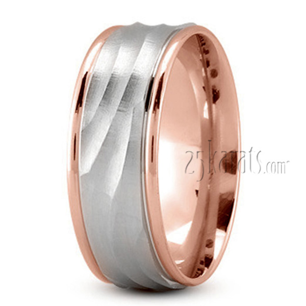 Milled Design Ridged Wedding Band - view 6