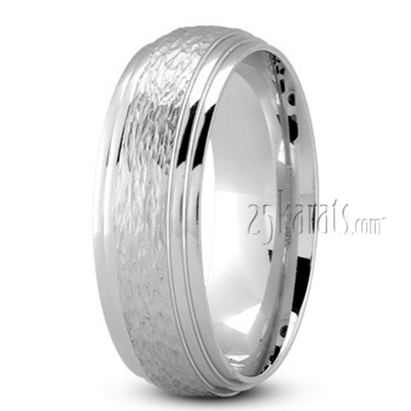 Rough Finish Basic Wedding Ring  - view 2