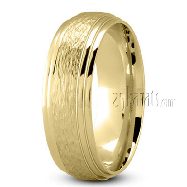 Rough Finish Basic Wedding Ring  - view 3