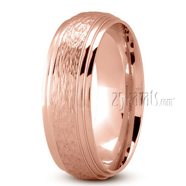 Rough Finish Basic Wedding Ring  - view 4